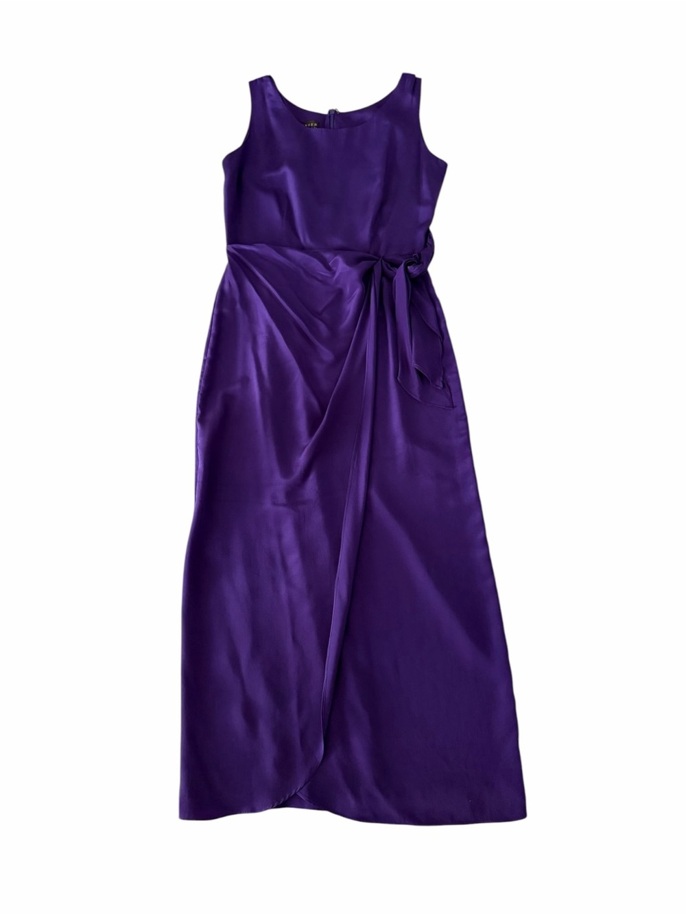 Spenser Jeremy Purple Silk Sheath Sleeveless Column Tank Dress Size 4 Maxi Soft - Picture 4 of 15